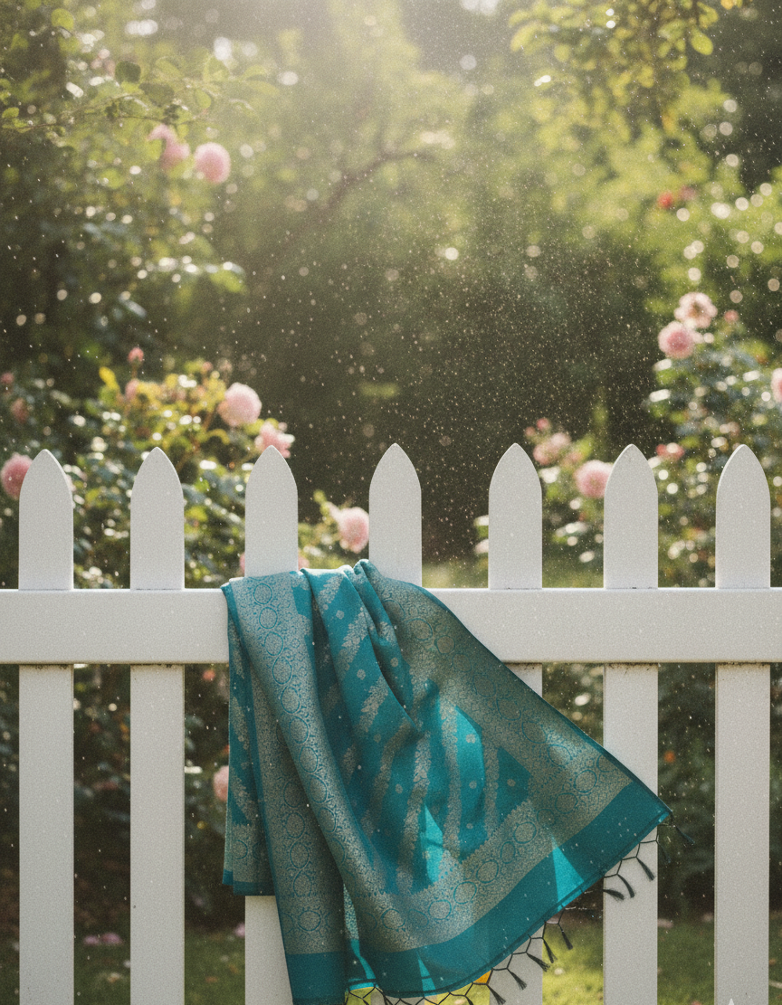 Peacock Green Banarasi Dupatta | Silk