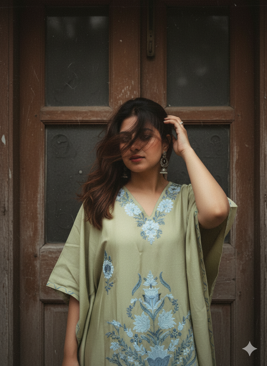 Olive Green Kaftan | Boho Muse Collection