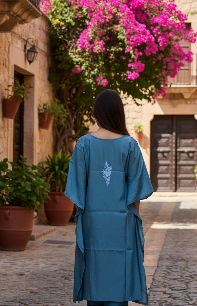 Stylish Teal Blue Kaftan | Boho Muse Collection