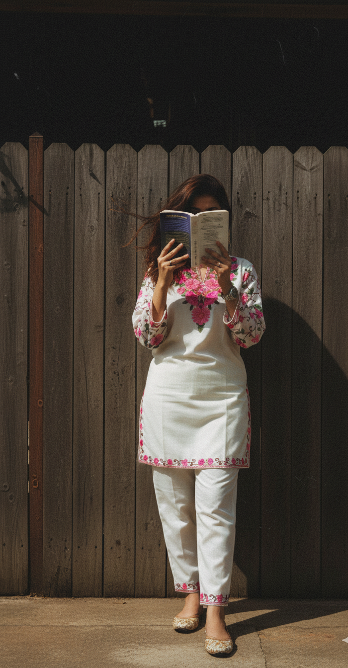 Soothing White Coord Set (Kurti with Pants) | Everyday Ease