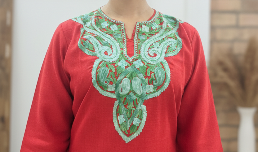 Red Coord Set (Kurti with Pants) | Everyday Ease