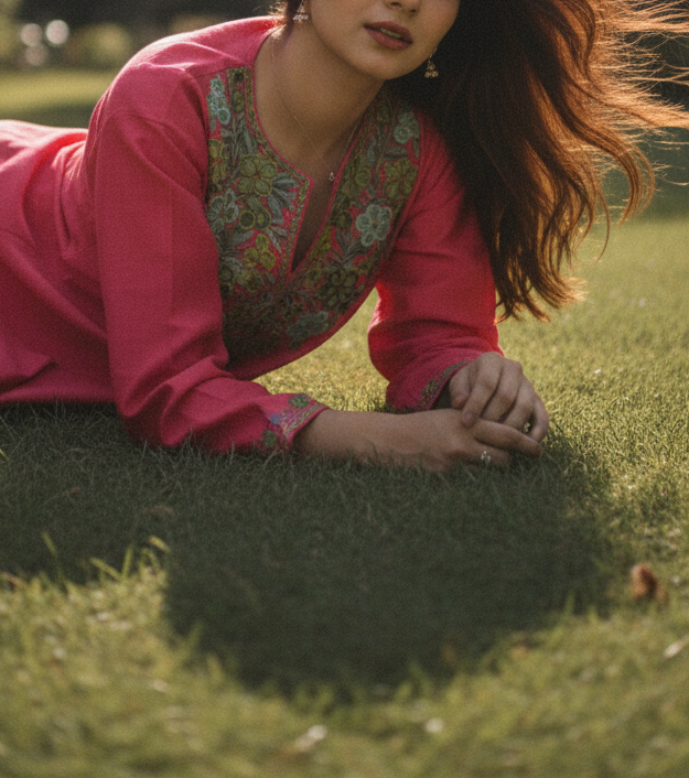 Coral Rose Kashmiri Coord Set | Everyday Ease