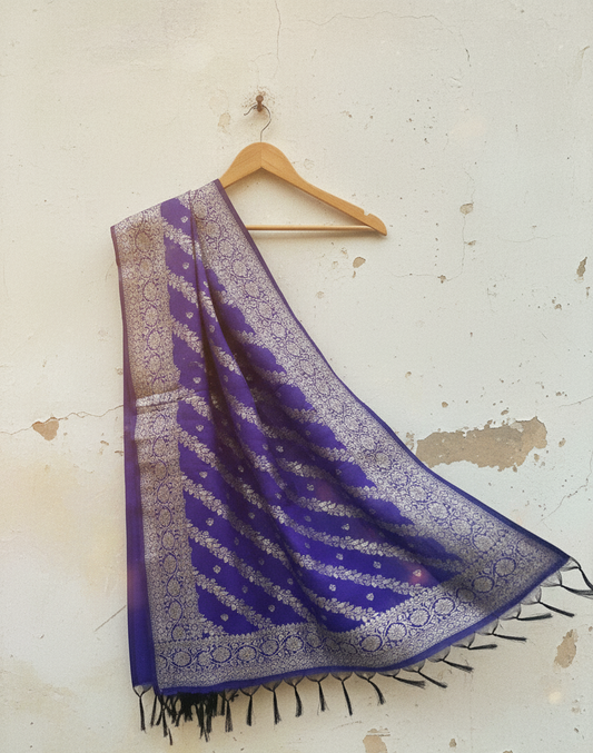 Dark Purple Banarasi Dupatta | Silk