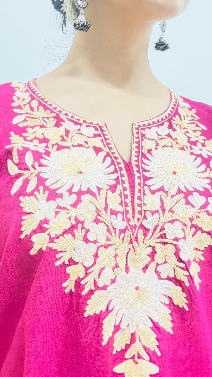 Dark Pink (Magenta) Coord set with Floral Embroidery | Everyday Ease